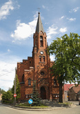 The 17th-c. St. Wojciech’s Parish Church, situated centrally in Czerwieńsk